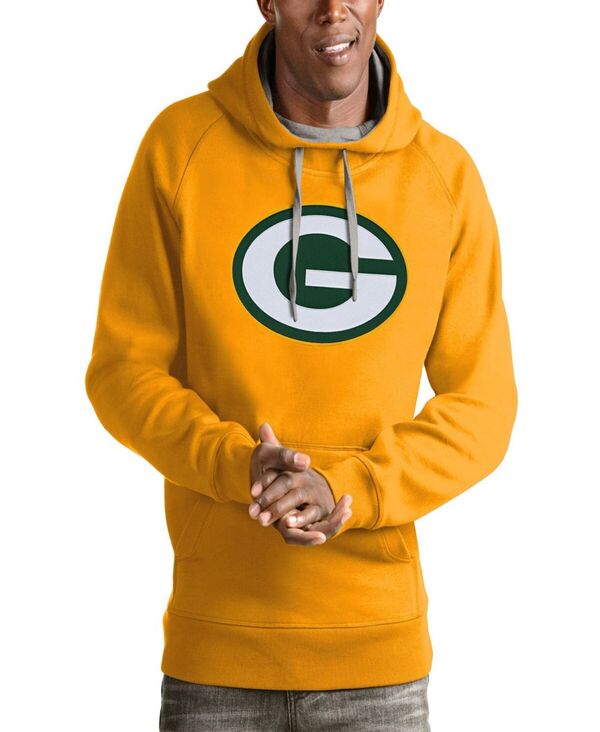 アンティグア メンズ アウター パーカー・スウェット Antigua Men\u0027s Gold Green Bay Packers Victory Pullover Hoodie Gold ゴールド
