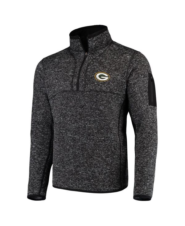 アンティグア メンズ アウター ジャケット・ブルゾン Antigua Men's Heather Black Green Bay Packers Fortune Quarter-Zipullover Jacket Heather Black ブラック