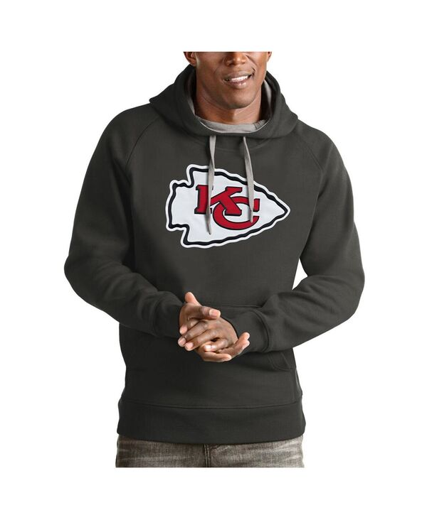 アンティグア メンズ アウター パーカー・スウェット Antigua Men's Charcoal Kansas City Chiefs Victory Pullover Hoodie Charcoal チャコール