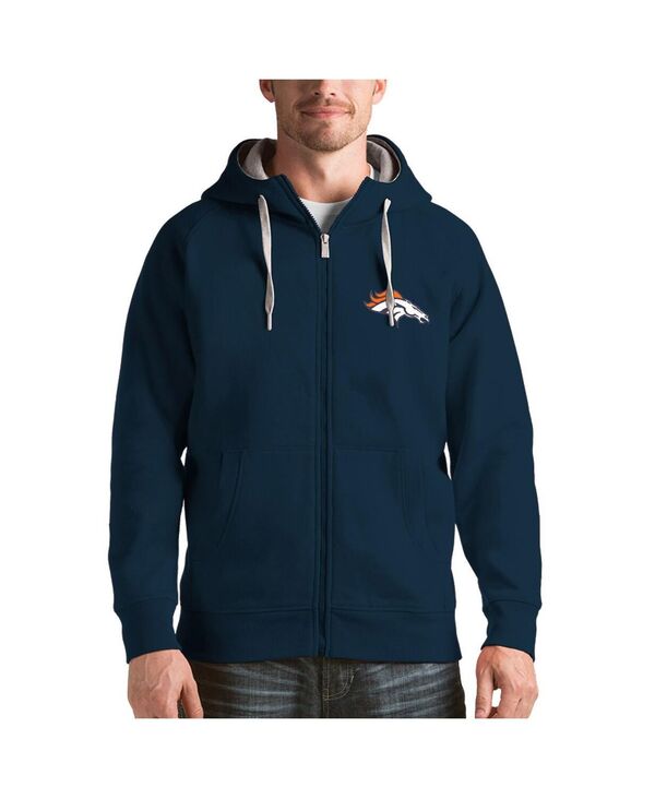 アンティグア メンズ アウター パーカー・スウェット Antigua Men\u0027s Navy Denver Broncos Victory Full-Zip Hoodie Navy 米国海軍
