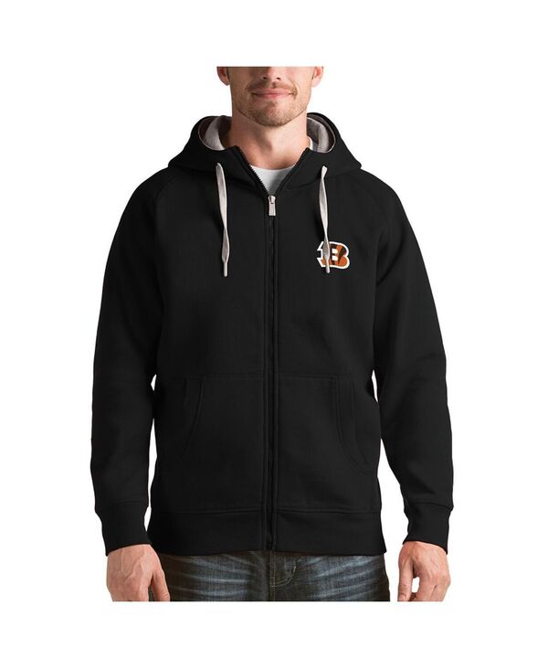 アンティグア メンズ アウター パーカー・スウェット Antigua Men's Black Cincinnati Bengals Victory Full-Zip Hoodie Black ブラック