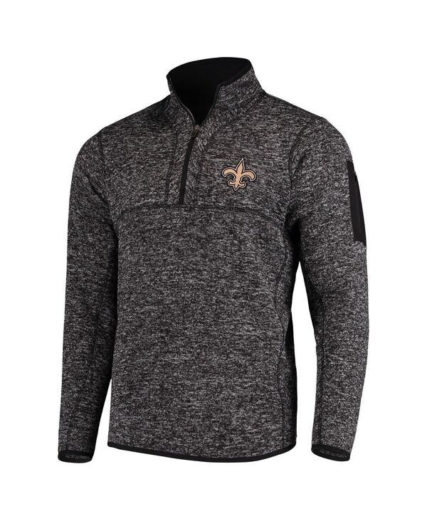 アンティグア メンズ アウター ジャケット・ブルゾン Antigua Men's Heather Black New Orleansaints Fortune Quarter-Zipullover Jacket Heather Black ブラック