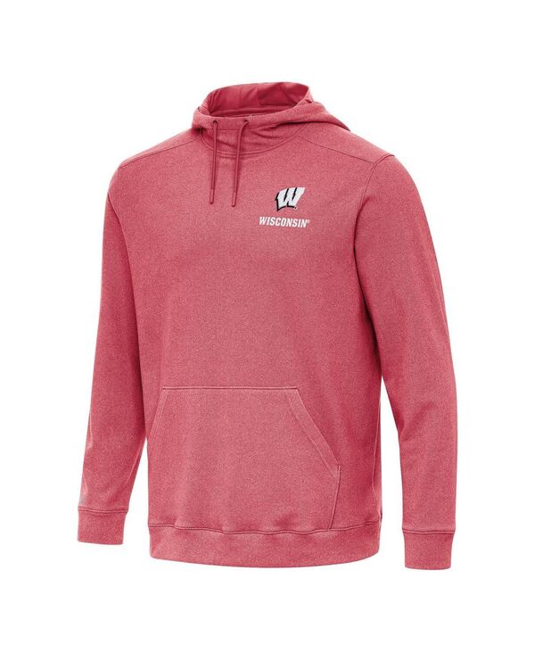 アンティグア メンズ アウター パーカー・スウェット Antigua Men's Heathered Wisconsin Badgers Cloud Pullover Hoodie Heathered ヘザー|ReVida 店