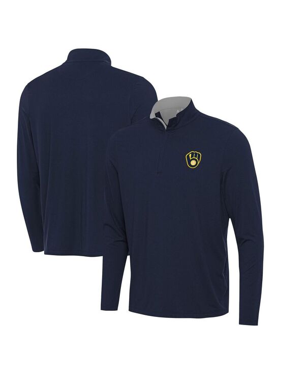 アンティグア メンズ トップス シャツ Antigua Men's Navy Milwaukee Brewers Content Quarter-Zip Top Navy ネイビー