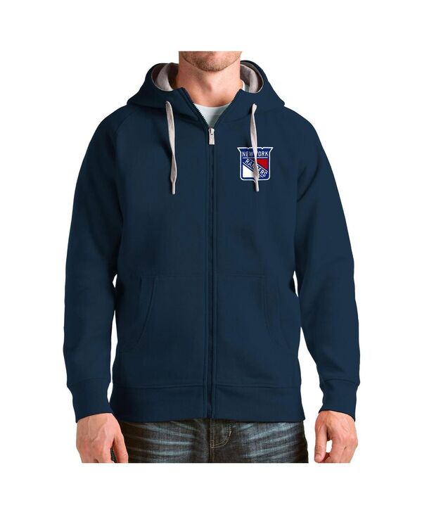 アンティグア メンズ アウター パーカー・スウェット ロゴ Antigua Men's Navy New York Rangers Logo Victory Full-Zip Hoodie Navy ネイビー