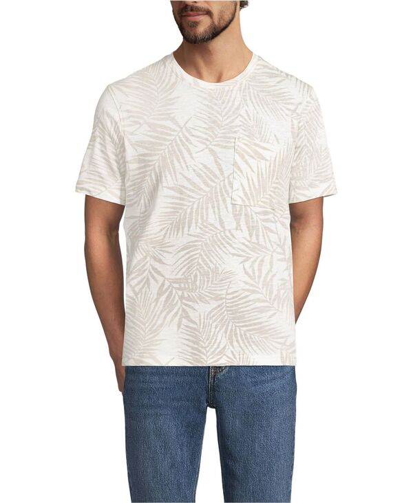 ランズエンド メンズ トップス Tシャツ コットン リネン Lands' End Men'short Sleeve Cotton Linen Tee Pumice stone palm ストーン 12,226円