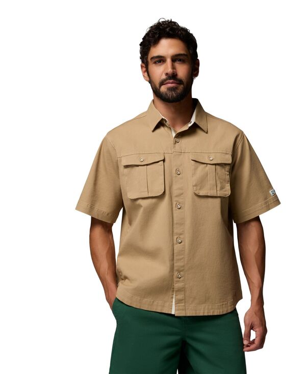コロンビア メンズ トップス シャツ 半袖 ダウン Columbia Men's Ackerock Twill Short-Sleeve Button-Down Shirt Beach