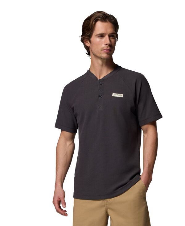 コロンビア メンズ トップス シャツ 半袖 ニット Columbia Men's Ackerocknit Short-Sleeve Henley Shirt Shark