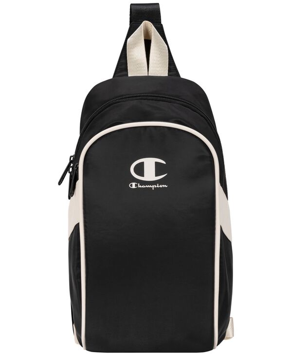 チャンピオン メンズ バッグ プリント ロゴ Champion Men's Printed Logo Sling Bag Black ブラック|ReVida 店