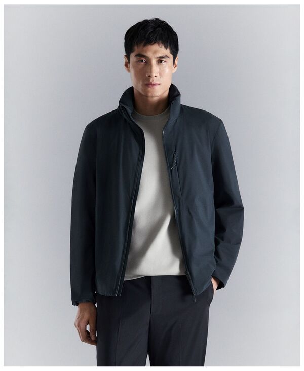 マンゴ メンズ アウター 上衣・上衣 MANGO Men\u0027s Thermore Technology Packable Water-Repellent Jacket Navy 米国海軍