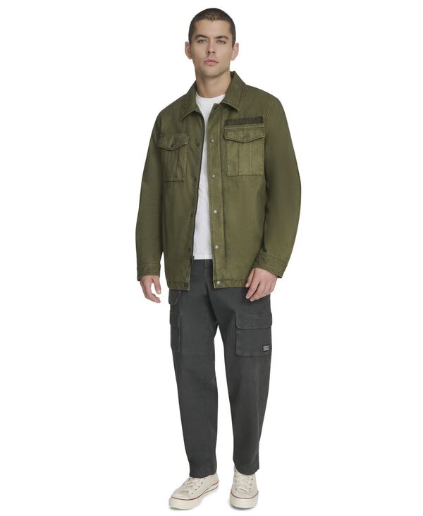 リーバイス メンズ アウター ジャケット・ブルゾン シャツ Levi's Men's Two-Pocket Utility Zippered Shirt Jacket Olive オリーブ