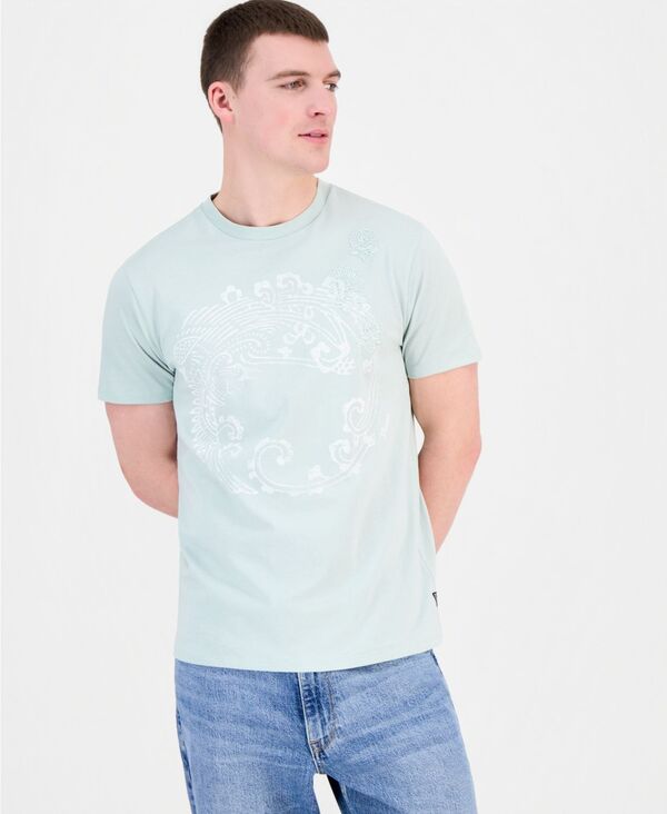 ゲス メンズ トップス Tシャツ GUESS Men's Crafted Wave T-Shirt SWEET MINT MULTI ミント