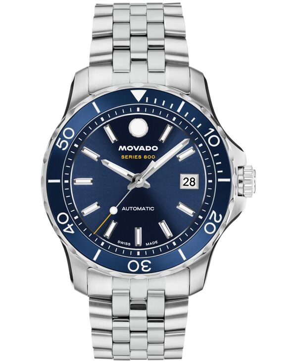 モバド メンズ アクセサリー 腕時計 Tシャツ Movado Men'series 800 Swiss Automatic Stainlessteel Watch 40mm Silver シルバー