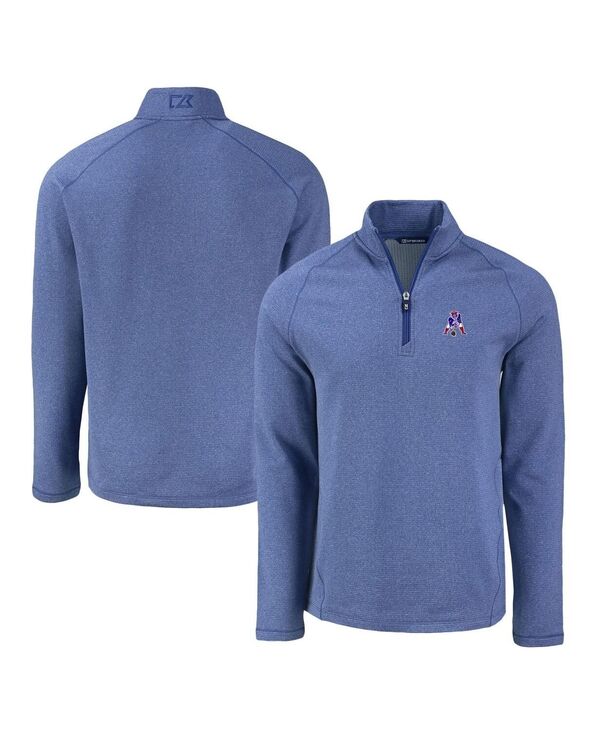 切断機アンドうしろ側 メンズ アウター 上衣・上衣 フリース Cutter \u0026 Buck Men\u0027s Heatheroyal New England Patriots Peshastin Eco Fleece Tri-Blend Raglan Quarter-Zip Jacket Heatheroyal ギョリュウモドキ