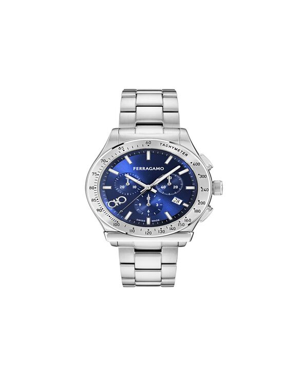 フェラガモ メンズ アクセサリー 腕時計 Tシャツ Ferragamo Men'silver Stainlessteel Bracelet Watch 42mm Silver シルバー｜ReVida 店