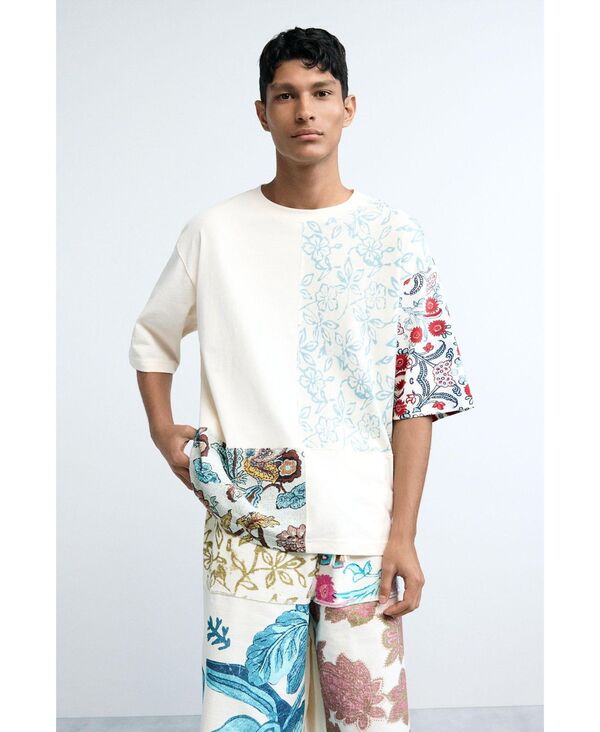 デジグアル メンズ トップス Tシャツ パッチワーク Desigual Men's Patchwork T-shirt Off white オフホワイト 25,776円