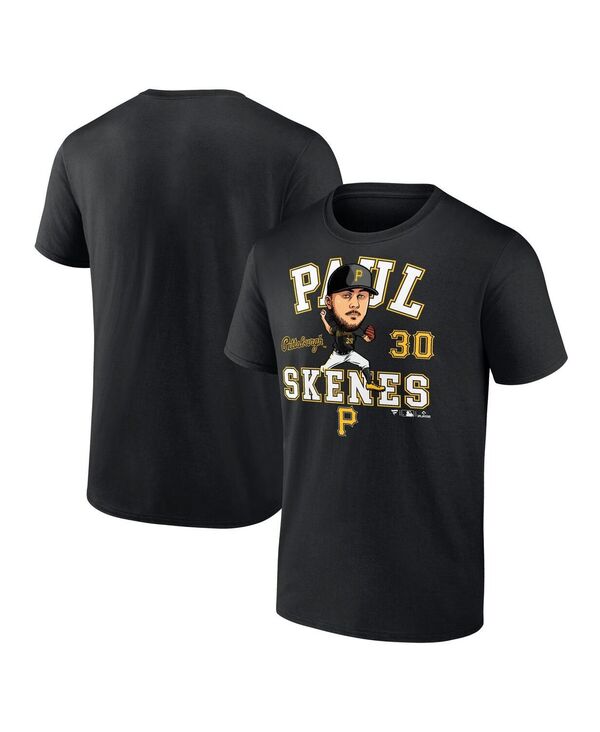 ファナティクス メンズ トップス Tシャツ Fanatics Men's Paul Skenes Black Pittsburgh Pirates Hometown Caricature T-Shirt Black ブラック