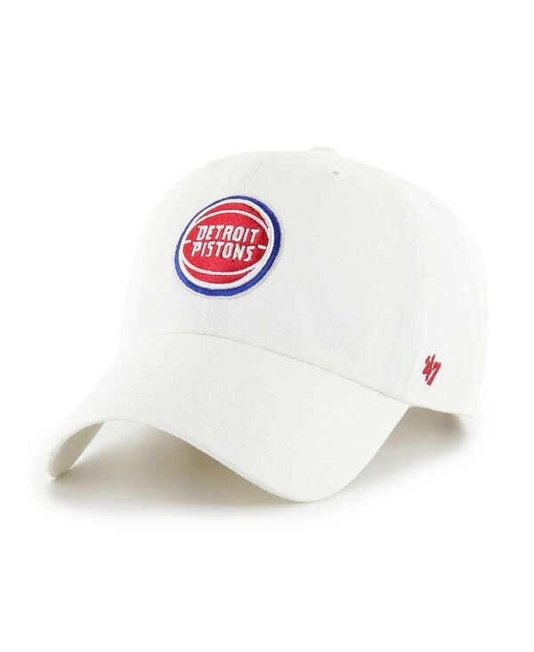 47 ブランド メンズ アクセサリー 帽子 '47 Brand Men's White Detroit Pistons Clean Up Adjustable Hat White ホワイト
