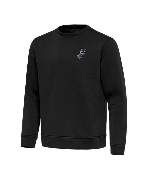 アンティグア メンズ アウター パーカー・スウェット シャツ Antigua Men's Black Santonio Spurs Relevant Pullover Sweatshirt Black ブラック