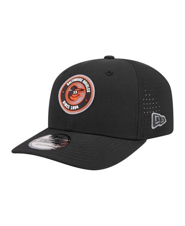 ニューエラ メンズ アクセサリー 帽子 New Era Men's Black Baltimore Orioles Circle 9SEVENTY Adjustable Hat Black ブラック