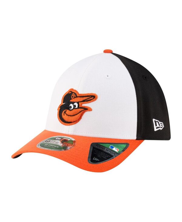 ニューエラ メンズ アクセサリー 帽子 New Era Men's White/Orange Baltimore Orioles Playereplica 39THIRTY M-Crown Flex Hat White Orange ホワイト|ReVida 店