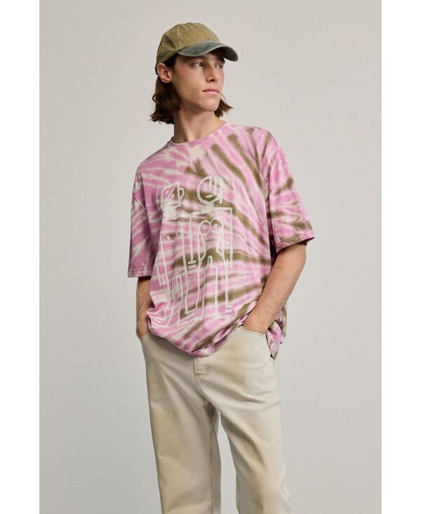 デジグアル メンズ トップス Tシャツ Desigual Men's Tie-dye t-shirt Orange オレンジ