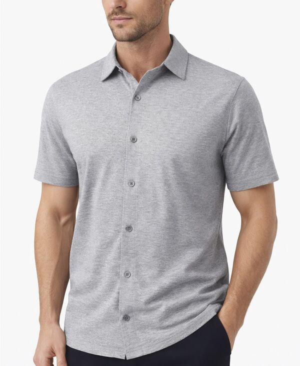 ギャラクシーバイハルビック メンズ トップス シャツ 半袖 Galaxy By Harvic Men'short-Sleeve Shirt Heather Gray グレー