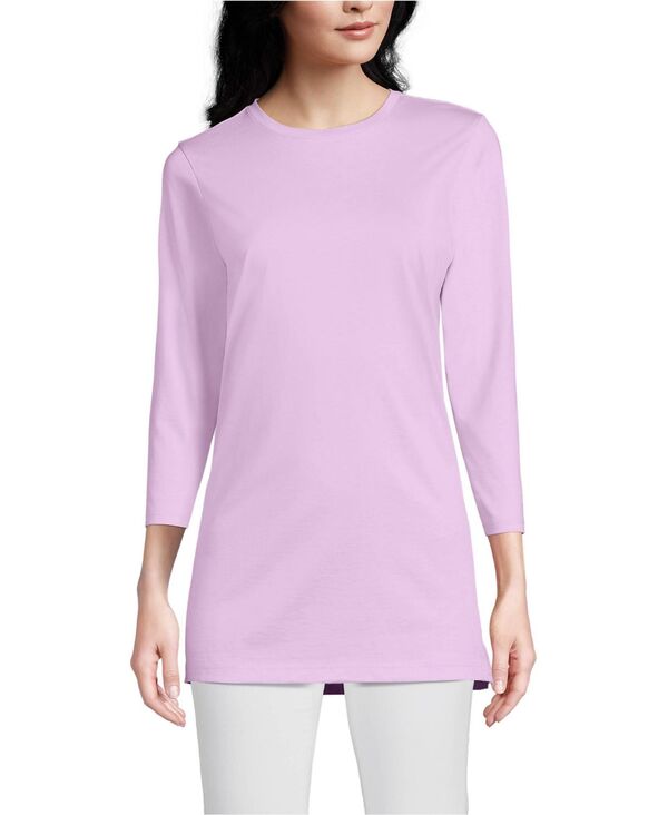 ランズエンド レディース トップス シャツ コットン Lands' End Women's 3/4 Sleeve Cotton Supima Tunic Lilac breeze ライラック