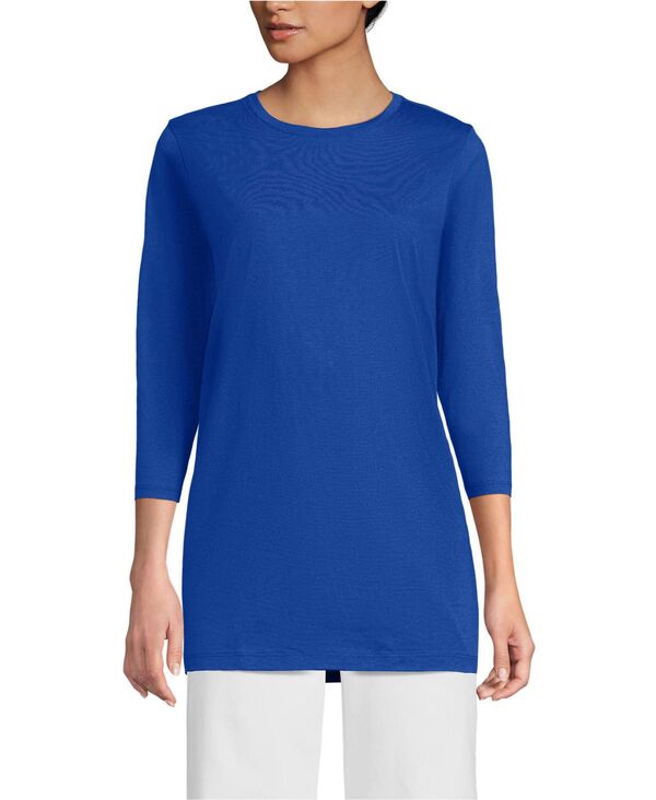 ランズエンド レディース トップス シャツ コットン Lands' End Women's 3/4 Sleeve Cotton Supima Tunic Vibrant lapis