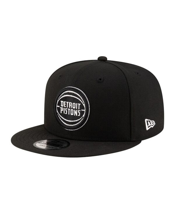 ニューエラ メンズ アクセサリー 帽子 New Era Men's Black/White Detroit Pistons Team 9FIFTY Snapback Hat Black White ホワイト