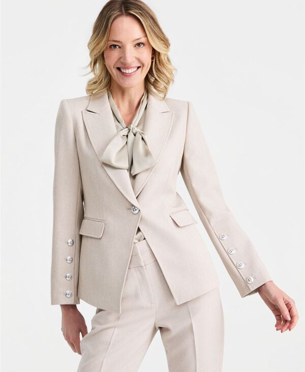 タハリエーエスエル レディース アウター ジャケット・ブルゾン プチ ブレザー Tahari ASL Petite One-Button Padded Blazer Oatmeal オートミール