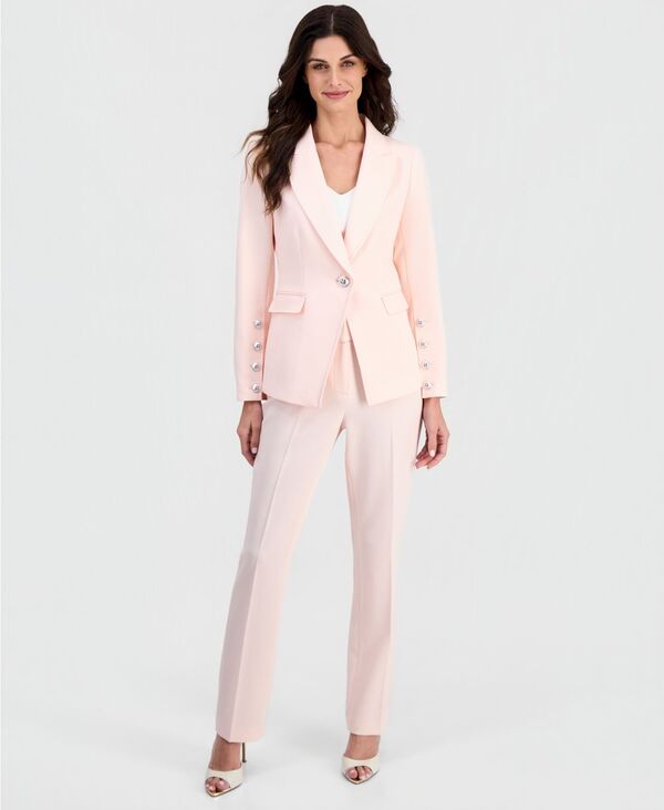 タハリエーエスエル レディース アウター ジャケット・ブルゾン プチ ブレザー Tahari ASL Petite One-Button Padded Blazer Tea Rose