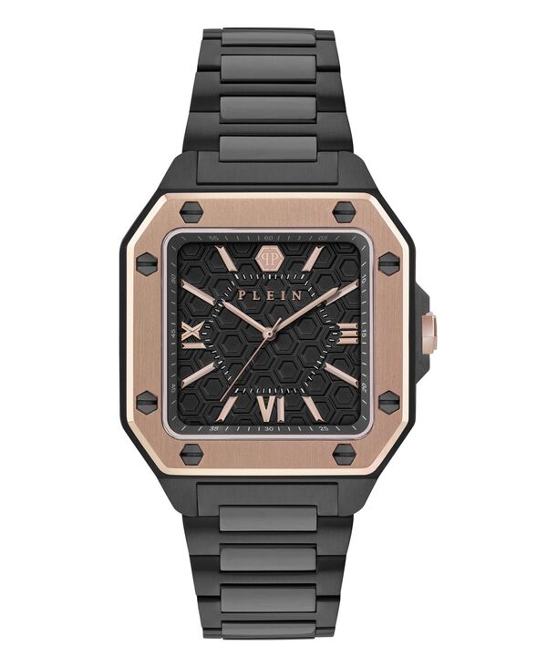 フィリップ飾り気の無い メンズ 佩び物 ウォッチ プルオーバー Philipplein Men\u0027s Plein Edge IP Black Stainlessteel Bracelet Watch 42粍 Black 黒いこと