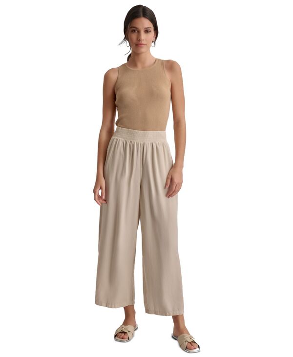ダナキャランニューヨーク レディース ボトムス 心地好いズボン下 アンクル DKNY Jeans Women\u0027s Pull-On Wide-Leg Ankle Pants D5K - LT CITY KHAKI カーキ ボトムス-レディースファッション