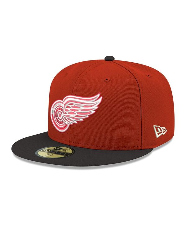 ニューエラ メンズ アクセサリー 帽子 ロゴ New Era Men's Redetroit Red Wings Core Logo Two-Tone 59FIFTY Fitted Hat Red Black ブラック