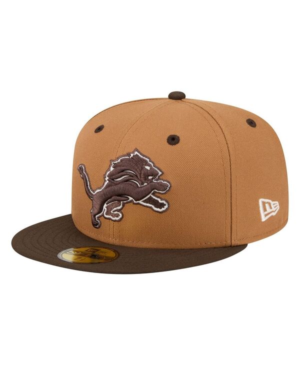 ニューエラ メンズ アクセサリー 帽子 New Era Men's Light Brown/Dark Brown Detroit Lions Two-Tone Walnut 59FIFTY Fitted Hat Light Brown Dark Brown ブラウン|ReVida 店
