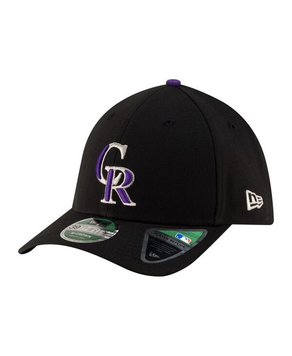 ニューエラ メンズ アクセサリー 帽子 New Era Men's Black Colorado Rockies Playereplica 39THIRTY M-Crown Flex Hat Black ブラック｜ReVida 店