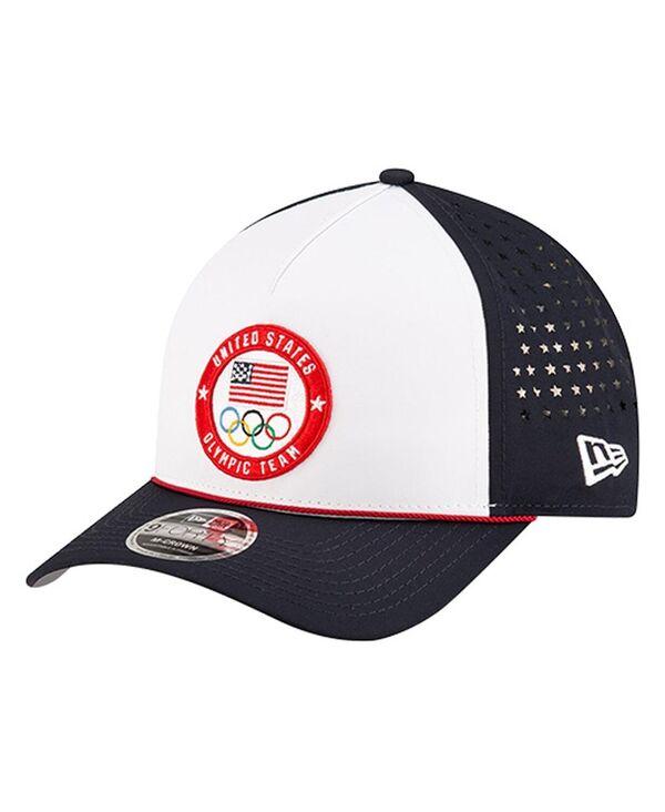 ニューエラ メンズ アクセサリー 帽子 New Era Men's Whiteam USA 9FORTY M-Crown A-Frame Adjustable Hat White ホワイト
