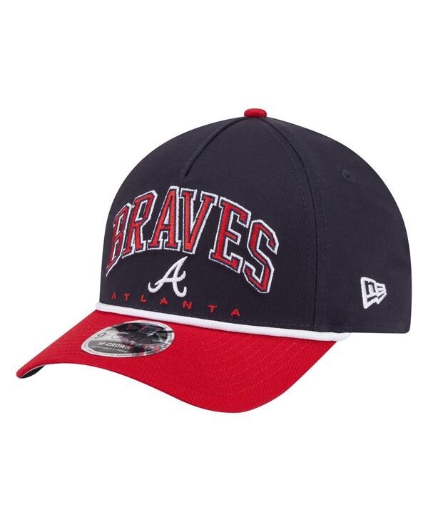 ニューエラ メンズ アクセサリー 帽子 New Era Men's Navy/Red Atlanta Braves Arch 9FORTY A-Frame M-Crown Adjustable Hat Navy Red ネイビー|ReVida 店