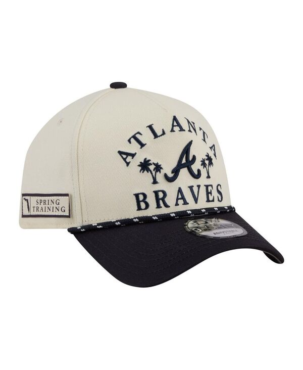 ニューエラ メンズ アクセサリー 帽子 New Era Men's Cream Atlanta Braves 2026 Spring Training Fan Pack Rope A-Frame 9FORTY Adjustable Hat Cream Navy クリーム
