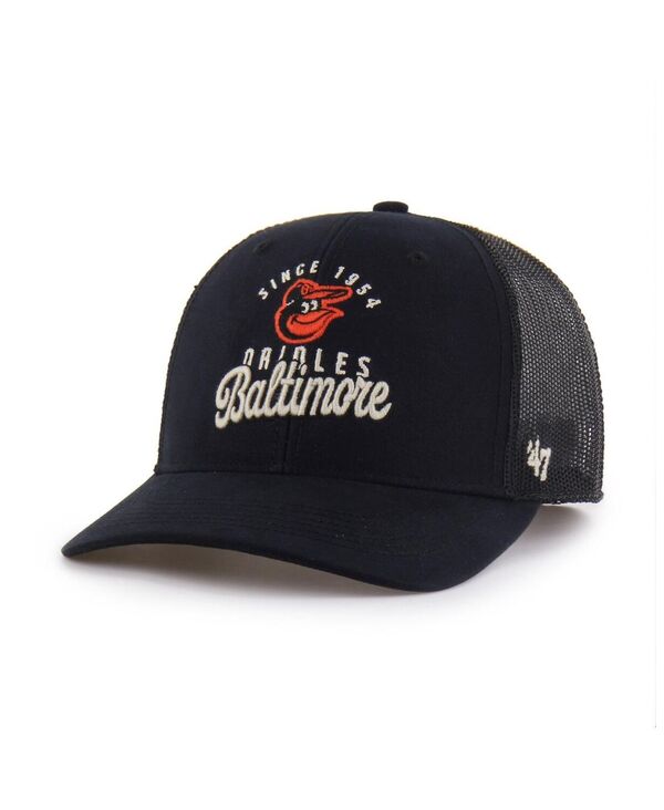 47 ブランド メンズ アクセサリー 帽子 '47 Brand Men's Black Baltimore Orioles Pitstop Trucker Adjustable Hat Black ブラック