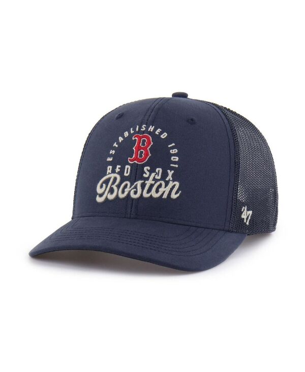 47 ブランド メンズ アクセサリー 帽子 '47 Brand Men's Navy Boston Red Sox Pitstop Trucker Adjustable Hat Navy ネイビー