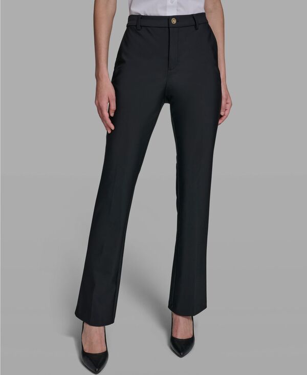 カール ラガーフェルド レディース ボトムス カジュアルパンツ KARLAGERFELD PARIS Women's Mid-Rise Straight Compression Pants Black ブラック