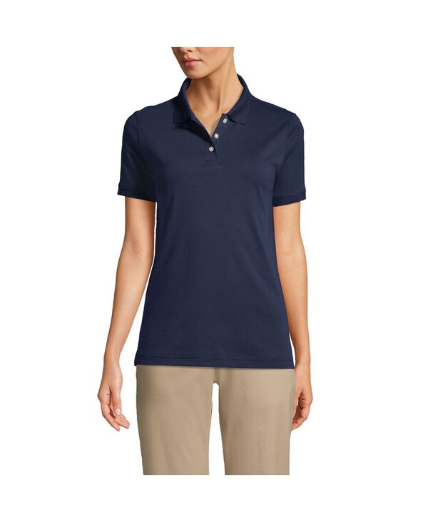 ランズエンド レディース トップス シャツ トール Lands' End Women's Tall Short Sleeve Interlock Polo Shirt Classic navy ネイビー