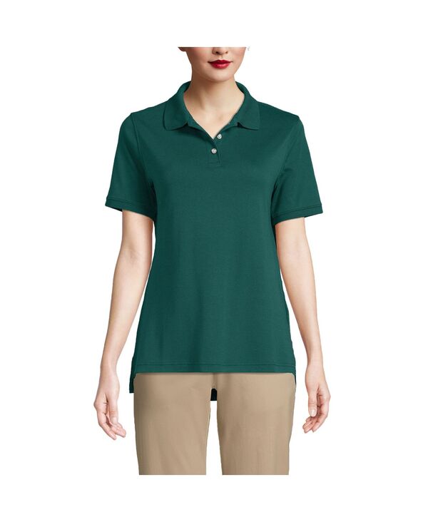 ランズエンド レディース トップス シャツ トール Lands' End Women's Tall Short Sleeve Interlock Polo Shirt Evergreen