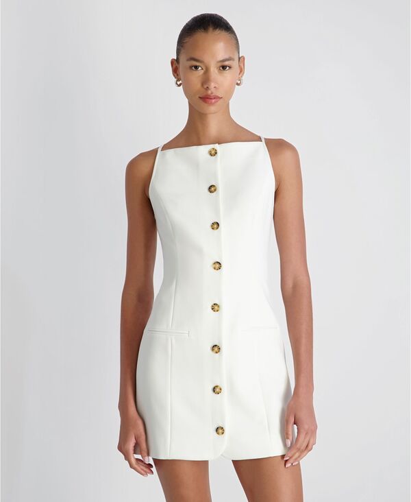 フレンチコネクション レディース トップス ワンピース ミニ ノースリーブ ダウン French Connection Women'sleeveless Button-Down Mini Dress White ホワイト
