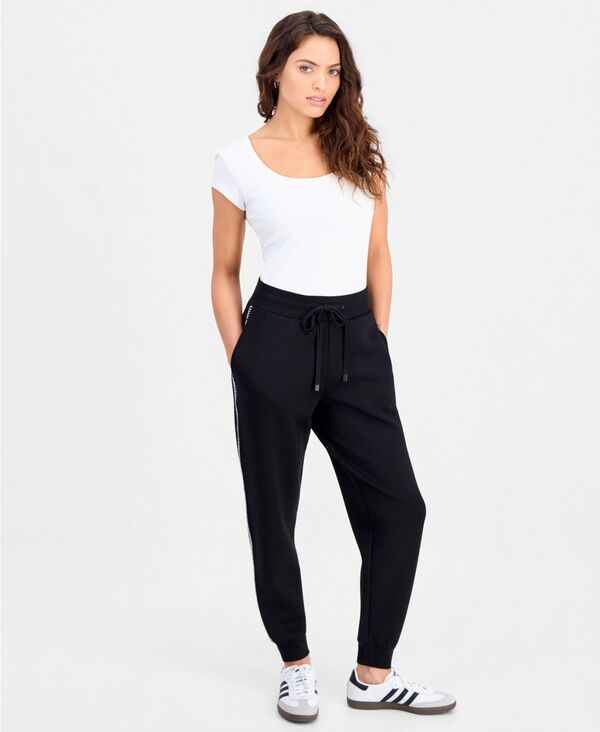 アンドノウディス レディース ボトムス カジュアルパンツ プチ スキューバ And Now This Petite Scuba Whipstitch Jogger Pants Macy's Exclusive Black ブラック 9,610円