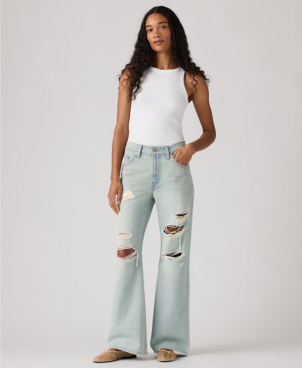 リーバイス レディース シューズ ブーツ・レインブーツカット ジーンズ Levi's Women's Mid-Rise Wide-Leg Bootcut Jeans Que Pasa