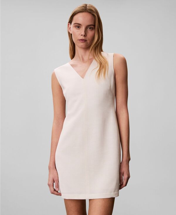 カルバンクライン レディース トップス ワンピース Vネック ミニ Calvin Klein Women V-Neck Mini Dress Tofu