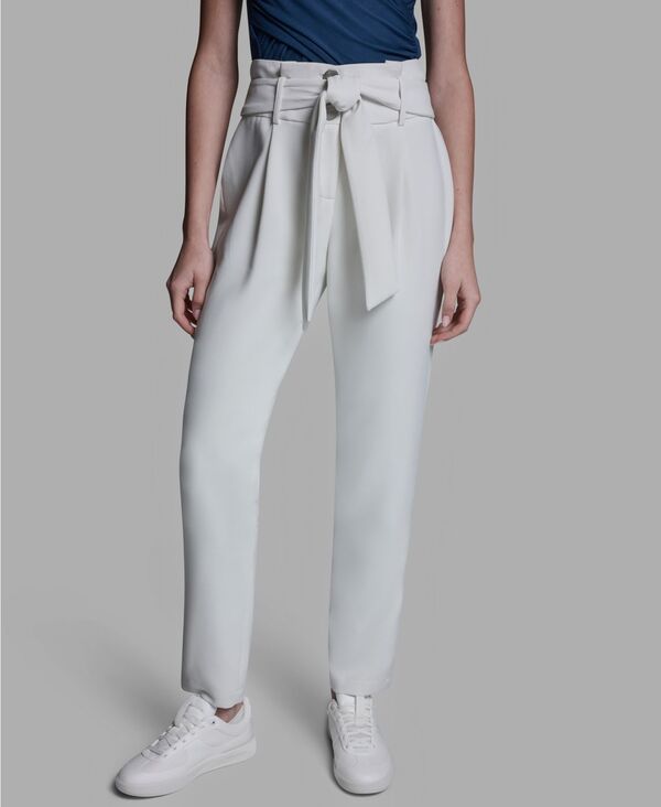 ビーシビージー レディース ボトムス カジュアルパンツ タイディテール BCBG Women High-Rise Tie Detail Straigh-Leg Pants Whisper White ホワイト